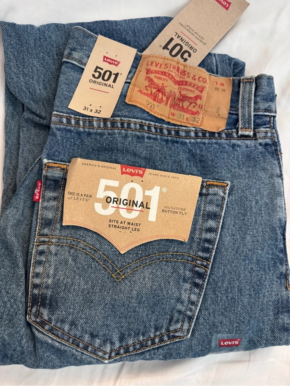 NWT Levi's 501 Original Straight Men's Jeans - Blue 31 x 32